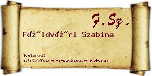 Földvári Szabina névjegykártya